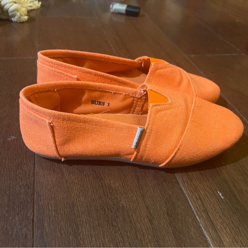 Corkys Orange Subs Canvas Slip On Kids Shoes Size 3